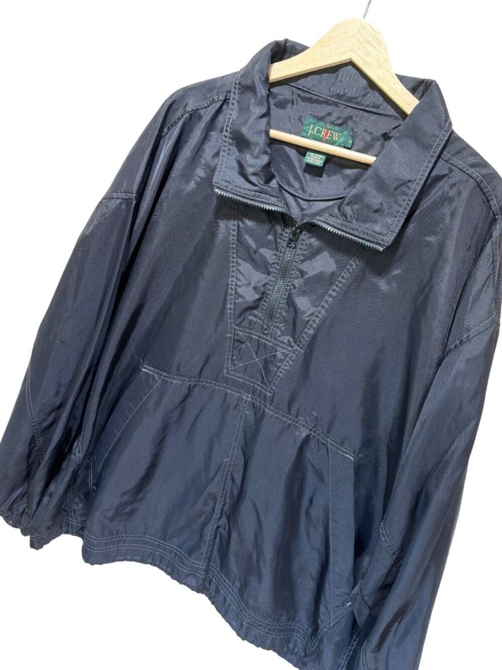 J. Crew Vintage 90's Navy Anorak Oarsman Half Zip Windbreaker